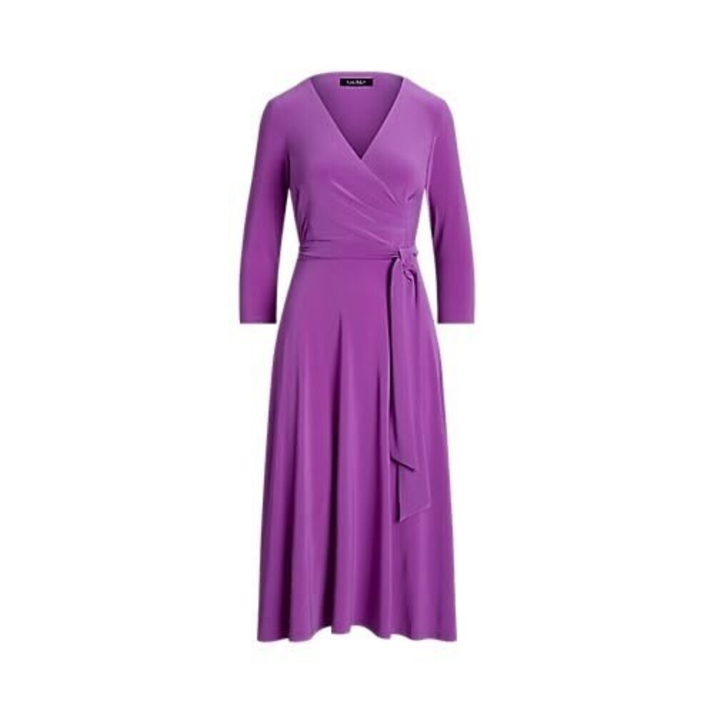 NEW Lauren Ralph Lauren Women's 16P Surplice Jersey Dress • Reg Price $145 - Picture 2 of 5